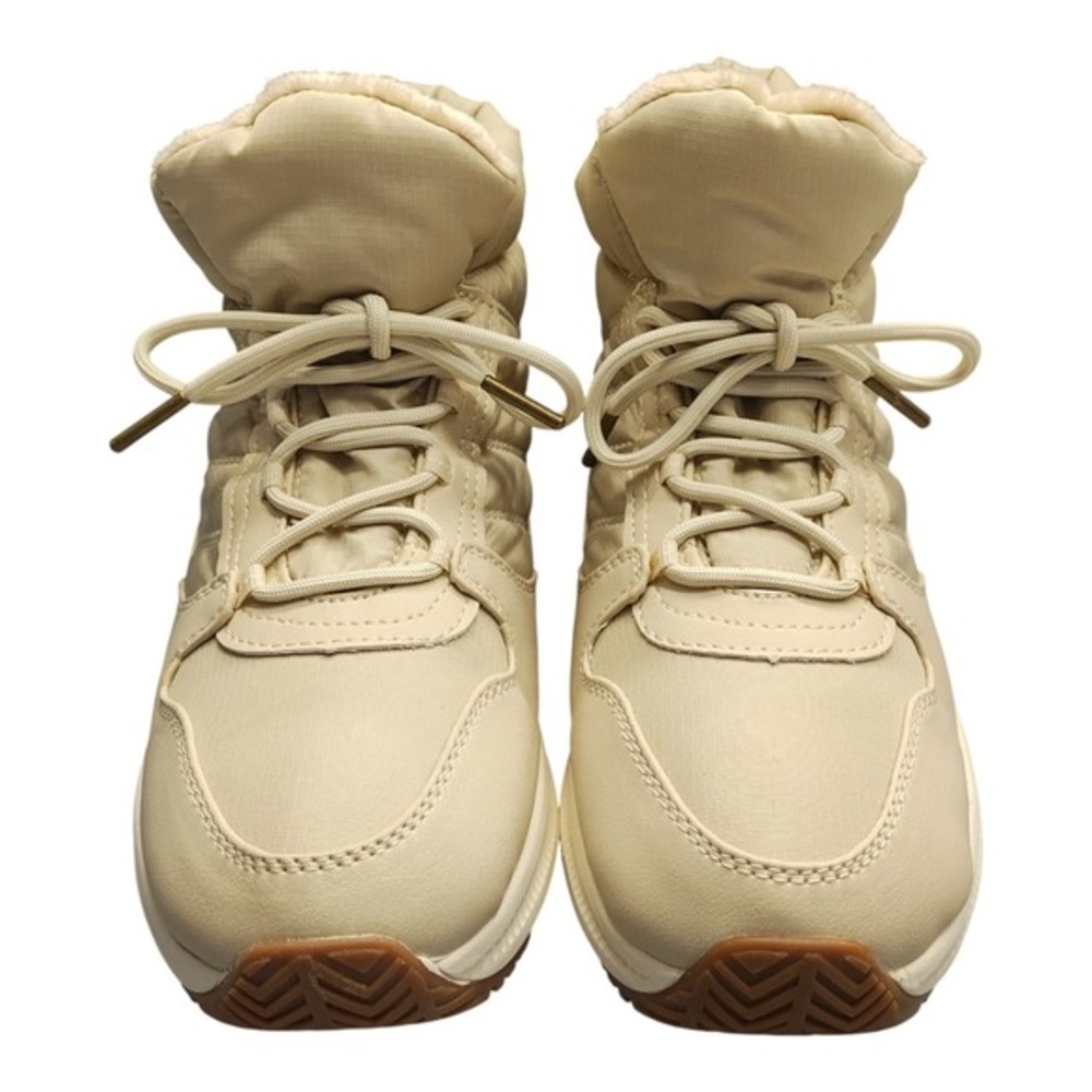 Eddie Bauer Balasana Winter Boots Womens US Size 8M Tan White Synthetic Lace‎ Up